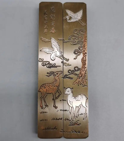 China brass archaize paper weight crafts statue A pair