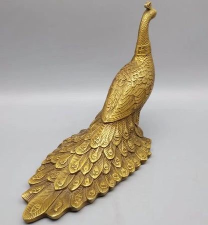China brass archaize peacock crafts statue