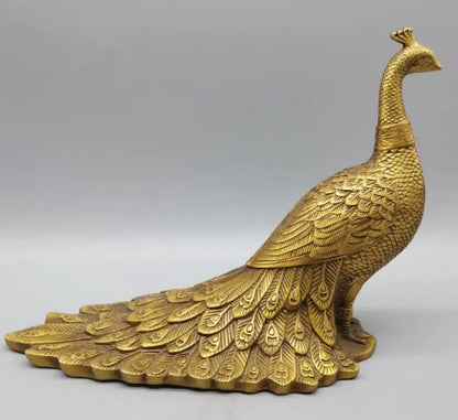 China brass archaize peacock crafts statue