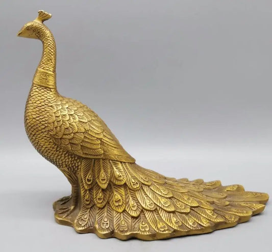 China brass archaize peacock crafts statue