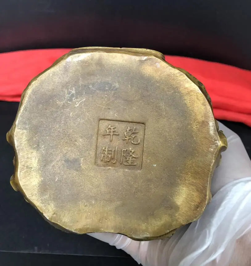 China brass archaize recruit wealth gold toad crafts statue