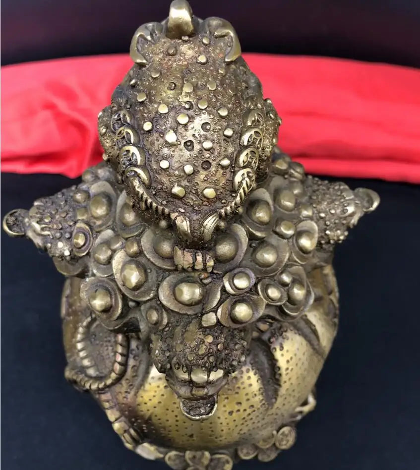 China brass archaize recruit wealth gold toad crafts statue