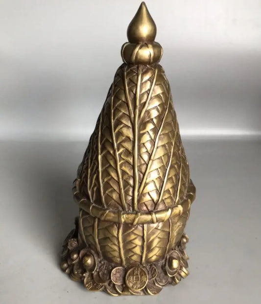 China brass archaize recruit wealth granary crafts statue