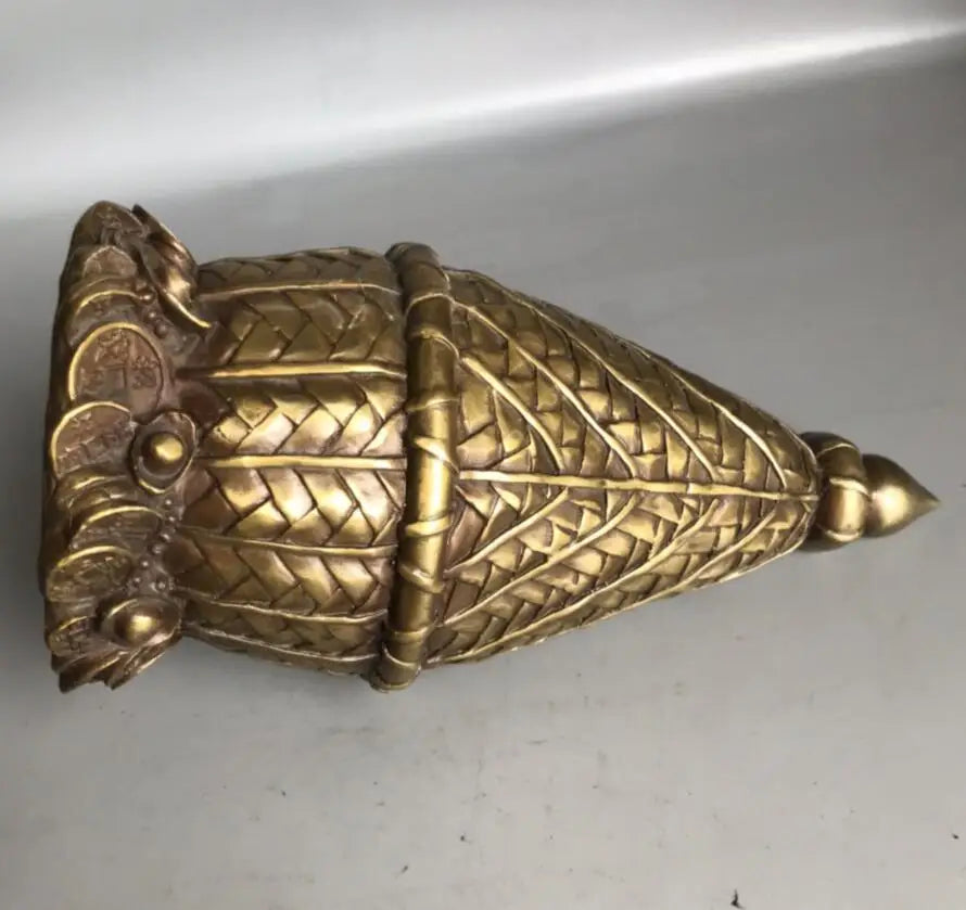 China brass archaize recruit wealth granary crafts statue