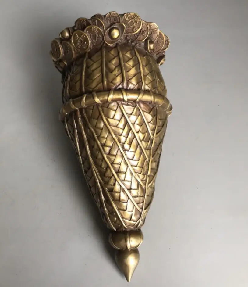 China brass archaize recruit wealth granary crafts statue