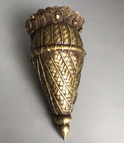 China brass archaize recruit wealth granary crafts statue