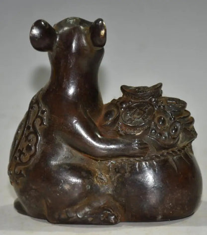China brass archaize recruit wealth mouse crafts statue