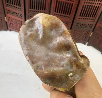 China brass archaize ruyi cow crafts statue