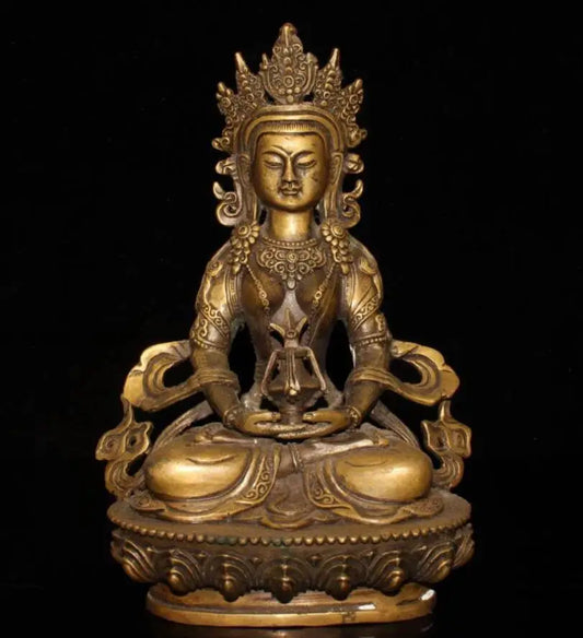 China brass archaize seiko Buddha crafts statue