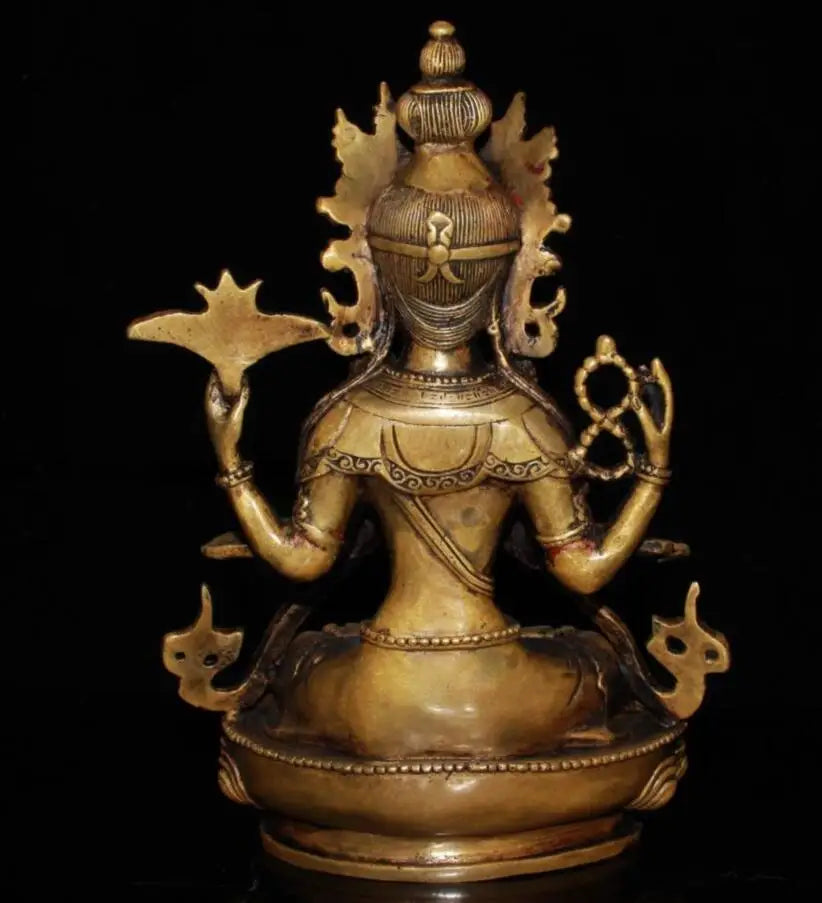 China brass archaize seiko Buddha crafts statue