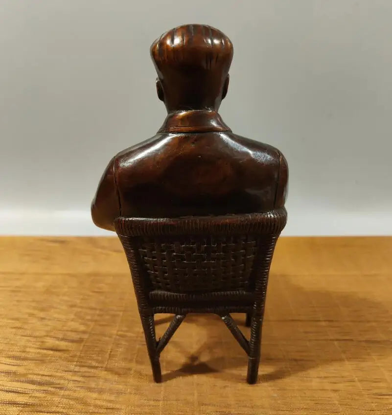 China brass archaize sit chair Mao Zedong crafts statue