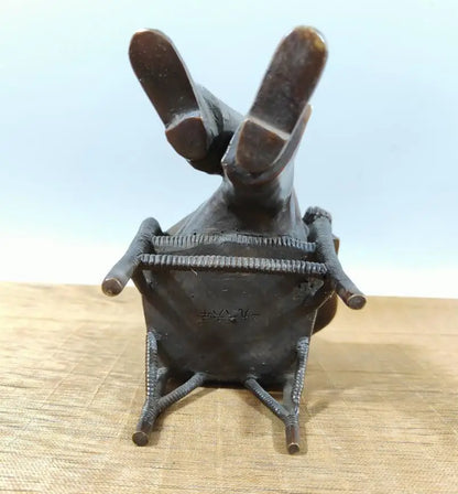 China brass archaize sit chair Mao Zedong crafts statue