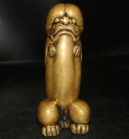 China brass archaize standing beast crafts statue