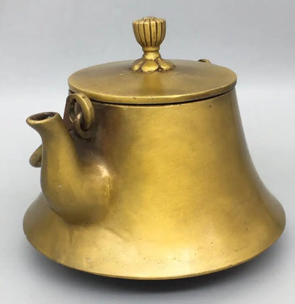 China brass archaize tang dynasty horses teapot crafts statue