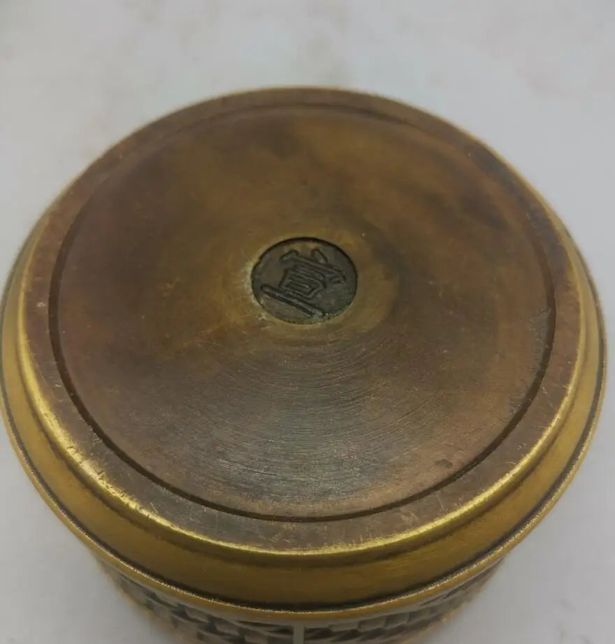 China brass archaize tea leaf jar crafts statue