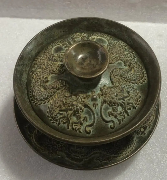 China brass archaize teabowl crafts statue