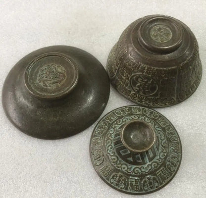 China brass archaize teabowl crafts statue