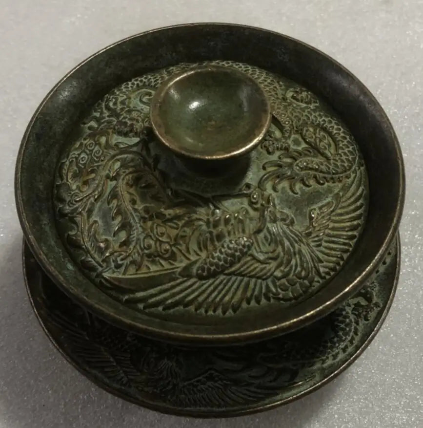 China brass archaize teabowl crafts statue