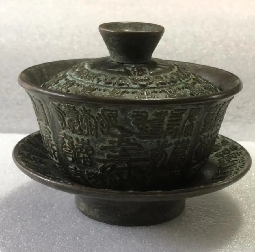 China brass archaize teabowl crafts statue