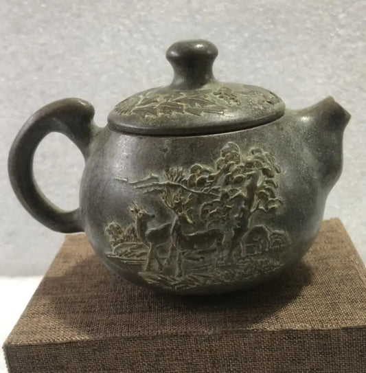 China brass archaize teapot crafts statue