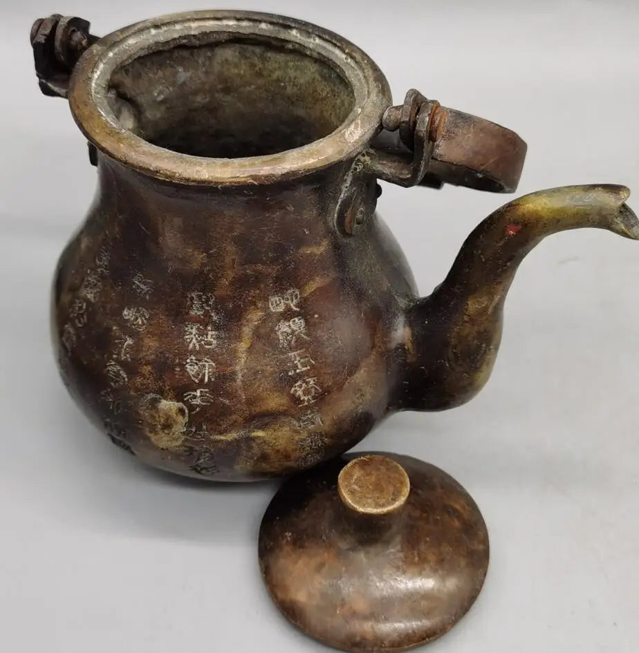 China brass archaize teapot crafts statue