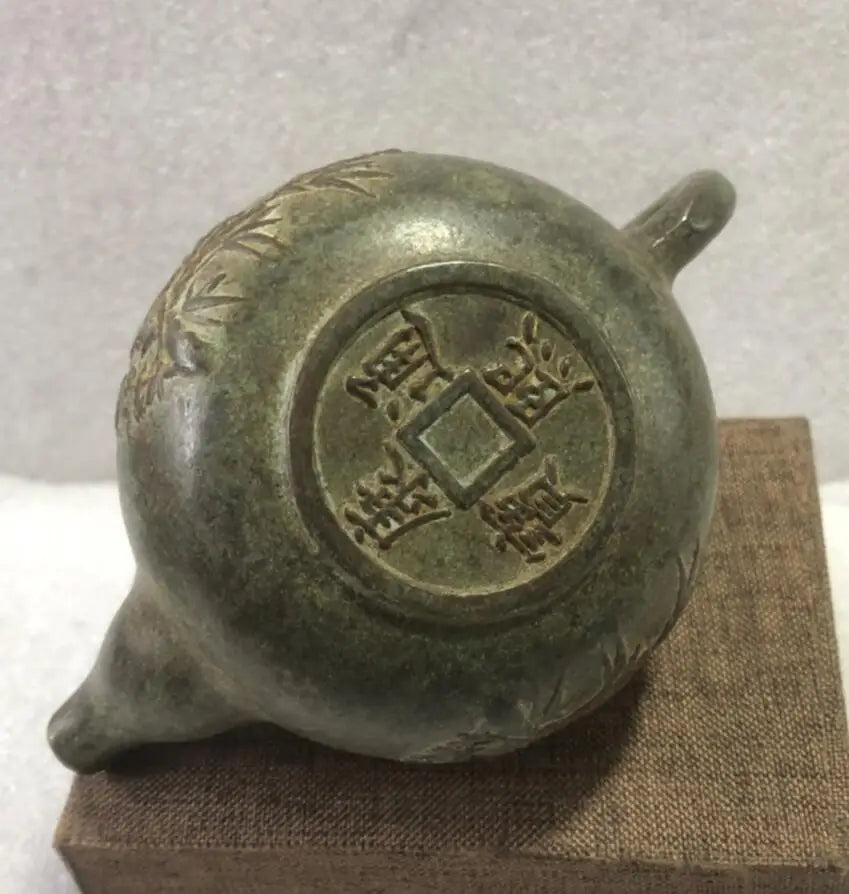 China brass archaize teapot crafts statue