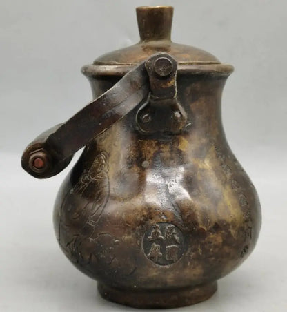 China brass archaize teapot crafts statue