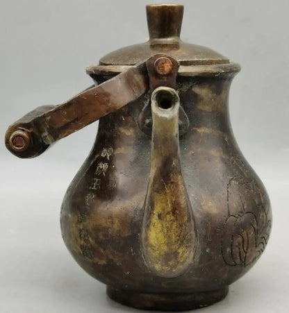 China brass archaize teapot crafts statue