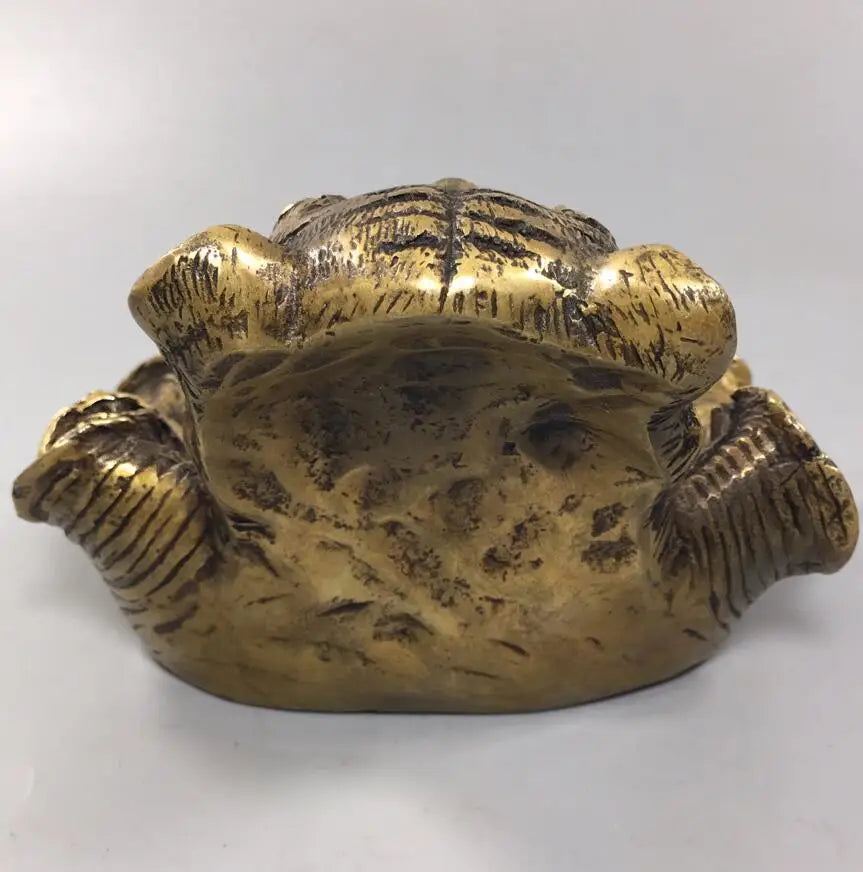 China brass archaize tiger head ashtray crafts statue