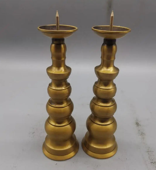 China brass archaize tower shape Candle Holders crafts statue A pair