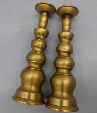 China brass archaize tower shape Candle Holders crafts statue A pair