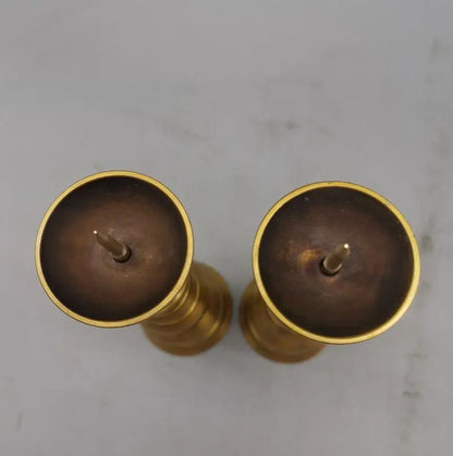 China brass archaize tower shape Candle Holders crafts statue A pair