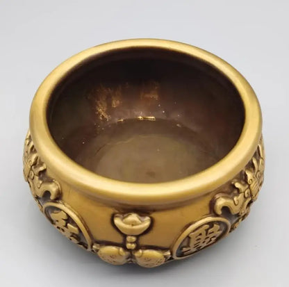 China brass archaize treasure bowl crafts statue