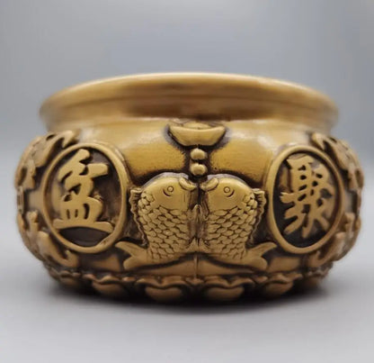 China brass archaize treasure bowl crafts statue