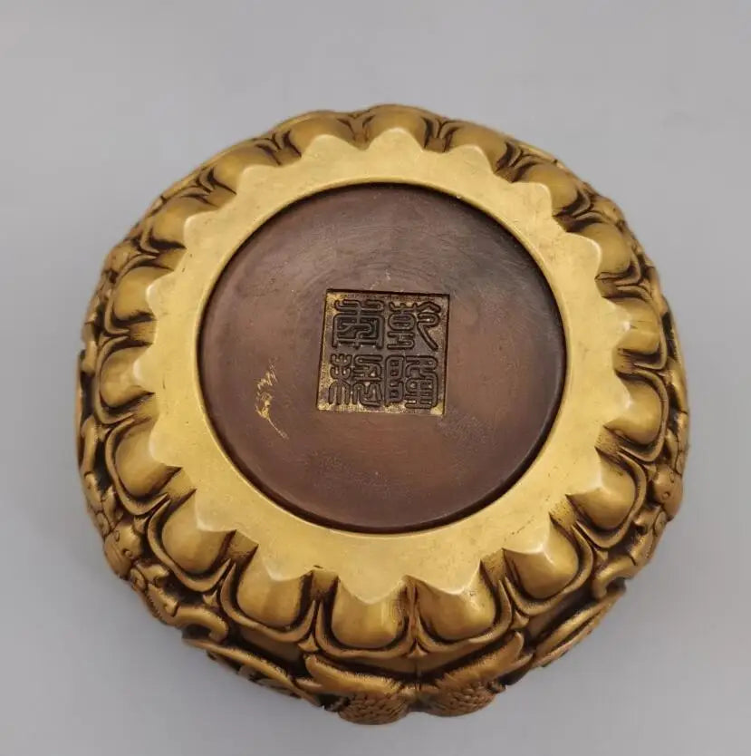 China brass archaize treasure bowl crafts statue