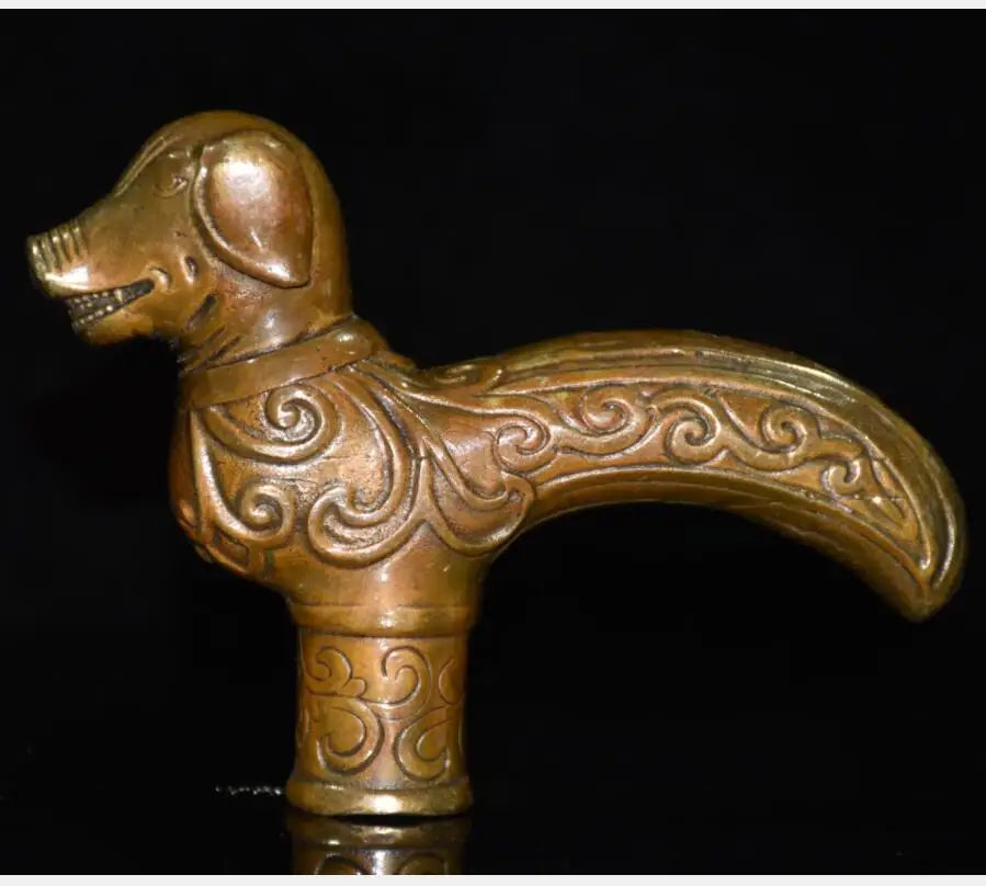China brass archaize twelve zodiac crutch head crafts statue