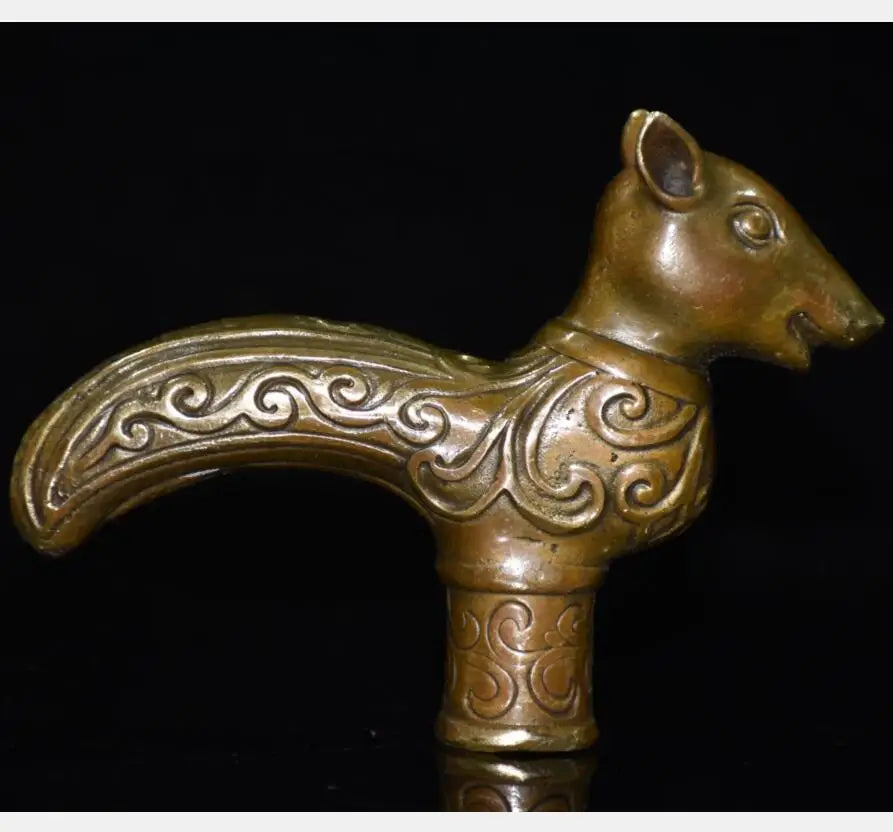 China brass archaize twelve zodiac crutch head crafts statue
