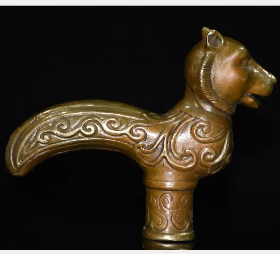 China brass archaize twelve zodiac crutch head crafts statue