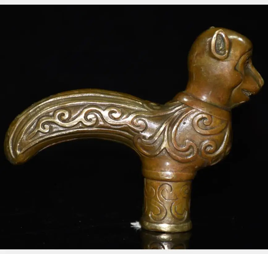 China brass archaize twelve zodiac crutch head crafts statue