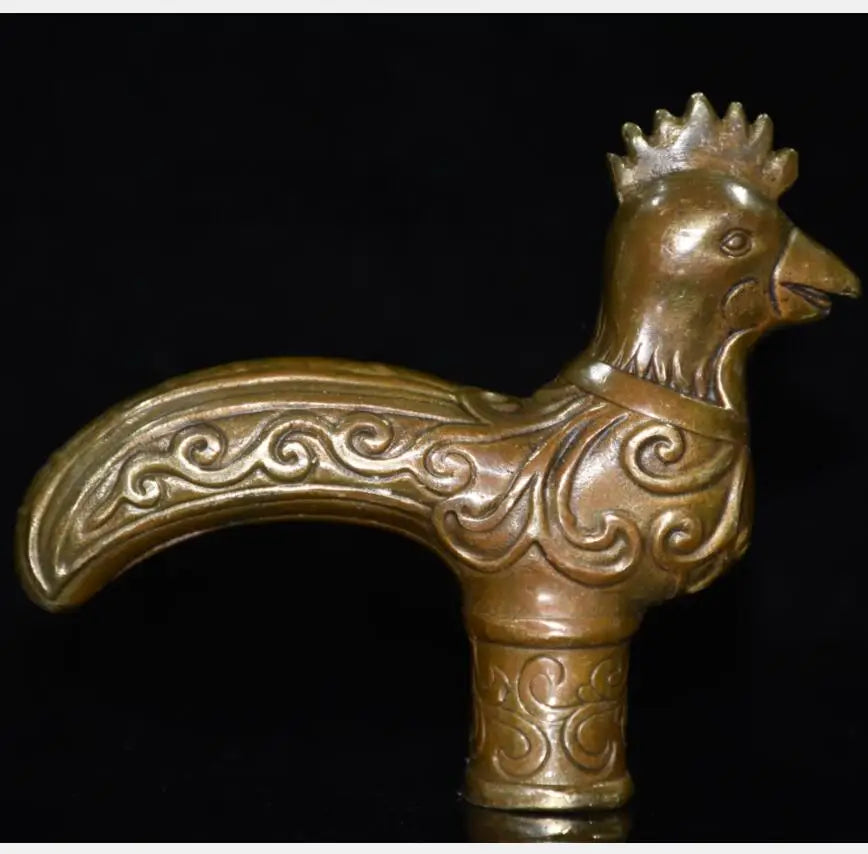 China brass archaize twelve zodiac crutch head crafts statue