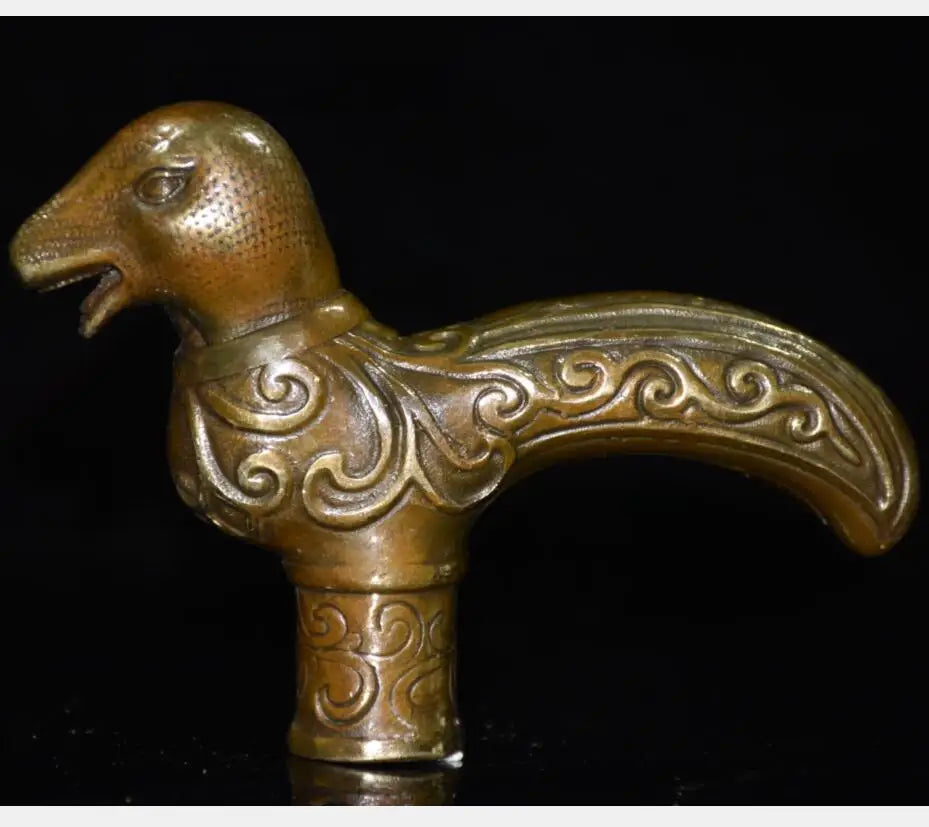 China brass archaize twelve zodiac crutch head crafts statue
