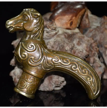 China brass archaize twelve zodiac crutch head crafts statue