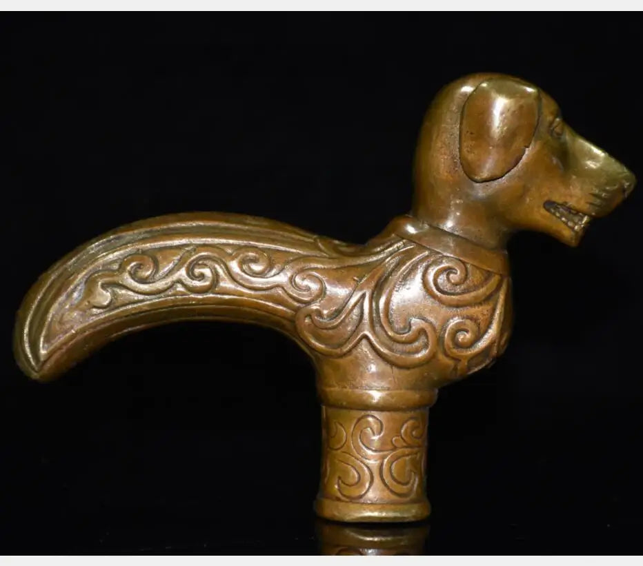 China brass archaize twelve zodiac crutch head crafts statue