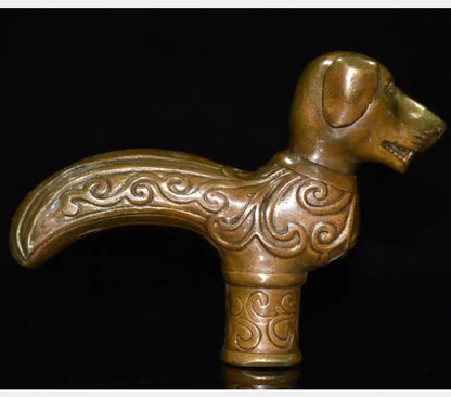 China brass archaize twelve zodiac crutch head crafts statue