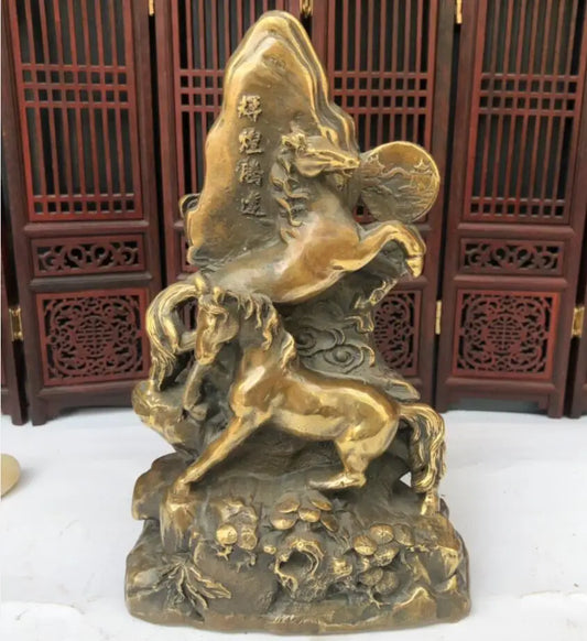 China brass archaize zodiac horse crafts statue