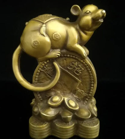 China brass archaize zodiac wealth crafts statue