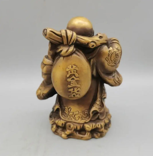 China brass back bag maitreya Buddha crafts statue
