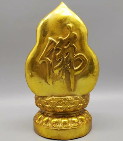 China brass backlight Buddha crafts statue