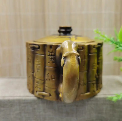 China brass bamboo Hundred Family Names teapot crafts statue