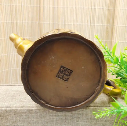 China brass bamboo Hundred Family Names teapot crafts statue